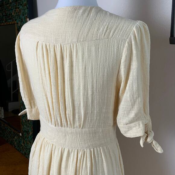 Free People Size S Women's Love Of My Life Midi Dress Butter Yellow Summer - Picture 9 of 11